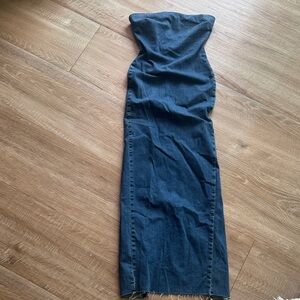 Zara Blue Denim Maxi Dress with a slit